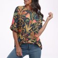 thumbnail image 4 of Pisexur Hauts pour Femmes Mode Décontractée Manches Courtes Col Rond T-Shirts Confortables Amples à Imprimé Floral Blouses Printemps Été Hauts Élégants à Imprimé Graphique Grande Taille Sorties S-5TG, 4 of 7