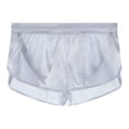 thumbnail image 2 of EOYWHK Satin Underwear for Men 5" Inseam Pajama Boxer Short Split Side Elastic Waist Ruffle Hem Sleepwear, 2 of 4