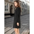 thumbnail image 4 of INSPIRE CHIC Women's Notched Lapel Single Breasted Long Sleeves Winter Overcoat Blacks XXX-Large, 4 of 7