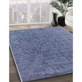 thumbnail image 2 of Ahgly Company Indoor Round Mid-Century Modern Azure Blue Oriental Area Rugs, 4' Round, 2 of 6