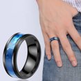 thumbnail image 1 of Riforla Shell Titanium Ring Men Popular Exquisite Ring Simple Fashion Jewelry Popular Accessories Mens Jewelry Blue 10, 1 of 7
