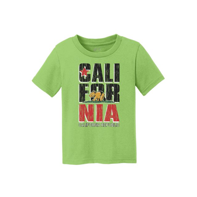 T-Shirt à Manches Courtes California Republic Bear Cub pour Enfants - Vert Lime - L