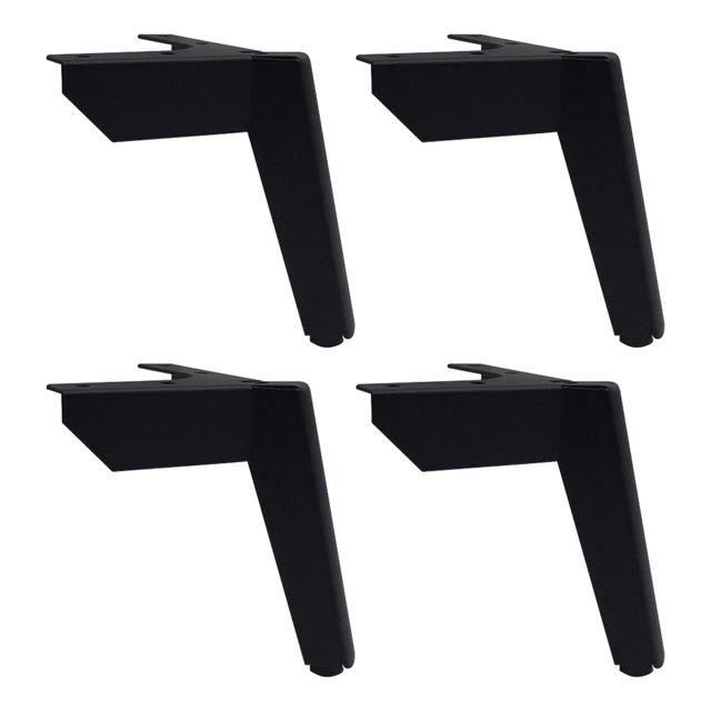 tredstone Ensemble de 4 Pcs Pied de Meuble en Métal Résistant à la Rouille pour Chaise Remplacement Accessoires de Mobilier Décoratifs Rauque Noir 10cm 1Ensemble
