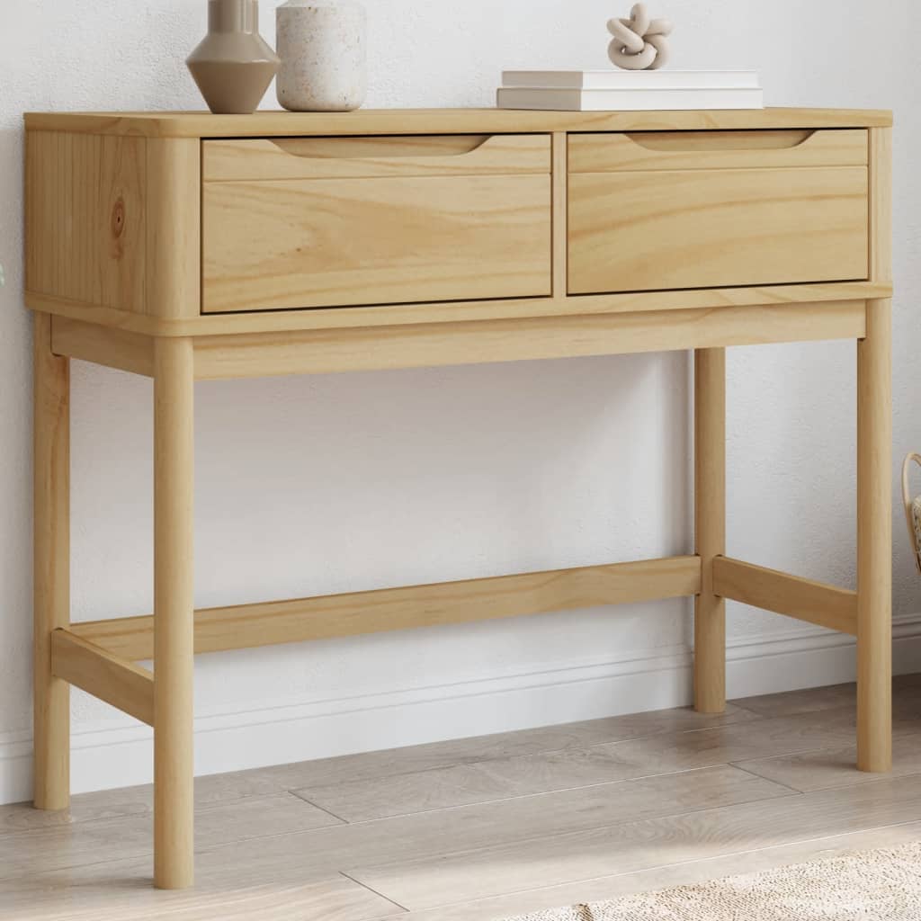vidaXL Table Console FLORO Brun Ciré 89,5x36,5x73 cm Bois Massif Pin