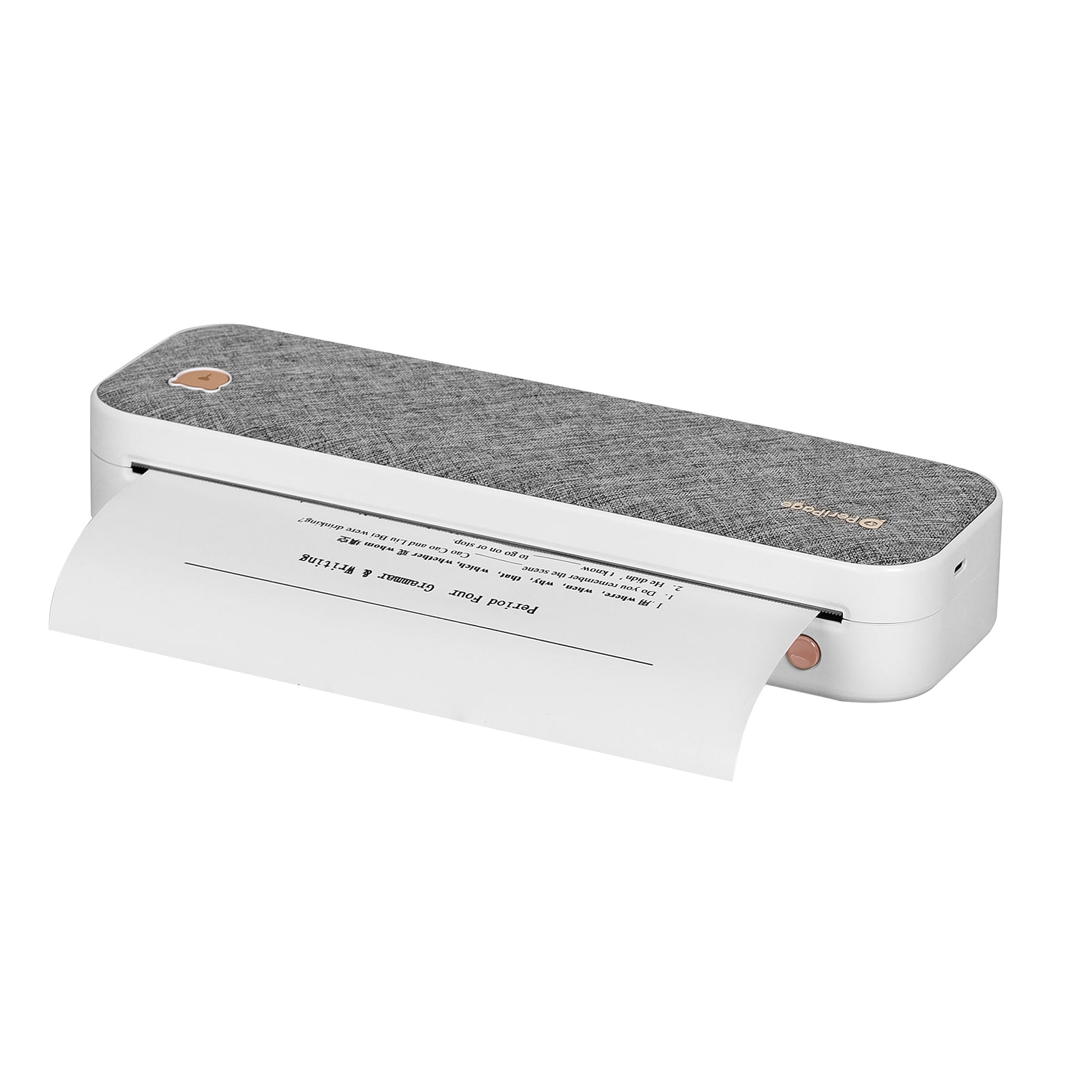 PeriPage A4 Paper Printer Direct Thermal Transfer Wirless Printer Mobile 210mm Mini Mobile Photo Printer USB BT Connection with 1 Roll Thermal Paper Support 2''/3''/4'' Paper Width Printin