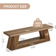 thumbnail image 2 of Tribesigns 63" Wooden Entryway Bench with Storage Shelf, Rustic Extra Long 2-Tier Narrow Hallway Seating Bench for Living Room, Bedroom, Kitchen，Brown, 2 of 5