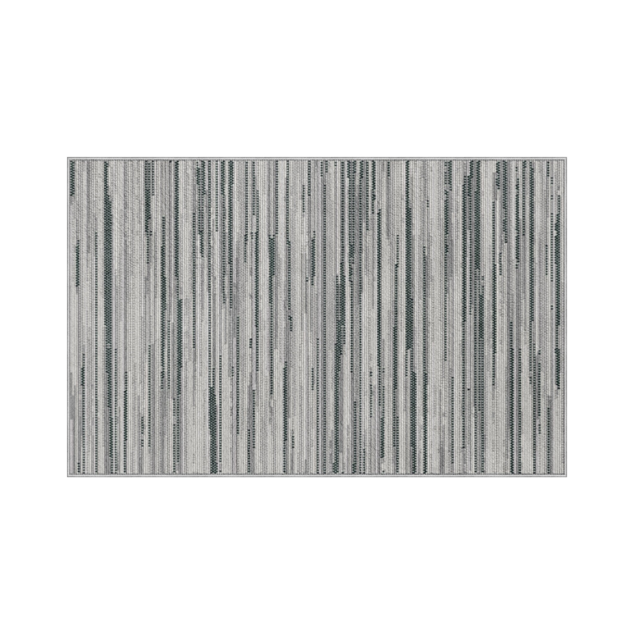 Tapis Mainstays Moderne Abstrait À Poils Ras, Blanc Et Argent, 30 in × 45 in, Salle De Bain, Chambre, Couloir, Cuisine.