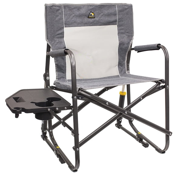 GCI Outdoor Freestyle Rocker Portable Folding Rocking Chair, Outdoor Camping Chair with Side Table
