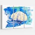 thumbnail image 1 of Design Art Jellyfish Watercolor Painting Canvas Print, 1 of 3
