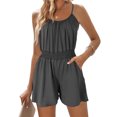 thumbnail image 2 of Timegard Rompers for Women Scoop Neck Elastic Waist Short Jumpsuit Casual Comfy Solid Color Outfits, 2 of 8