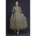 thumbnail image 2 of Bimba Robe Anarkali Ikat Bleu Poussiéreux pour Femmes, Kurti Imprimée Ethnique Indienne, Longue Kurta, Robe de Soirée, XX-Grand, 2 of 6