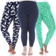 thumbnail image 1 of White Mark Leggings Imprimés Extensibles Doux pour Femmes Lot de 3, 1 of 2
