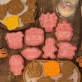 thumbnail image 2 of 8PCS Halloween Pumpkin Ghost Cookie Cutters Plastic Cartoon Pressable Biscuit, 2 of 5