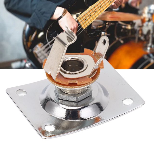 Plaque de Prise Jack Guitare Compacte - Métal, Large Application pour, Telecaster et Guitares Similaires
