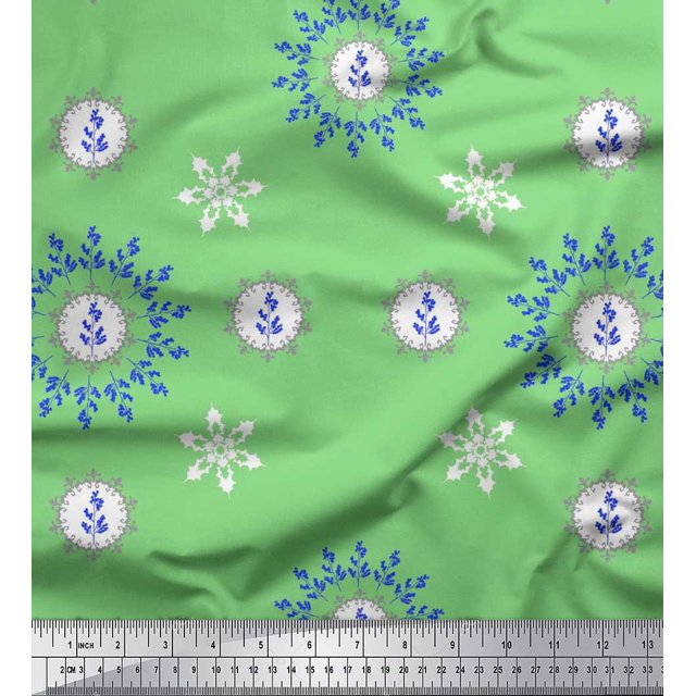 Soimoi Rayon Crepe Fabric Berries & Damask Decorative Printed Craft Fabric by The Yard 46 Inch Wide