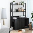 thumbnail image 3 of Cat Litter Box Enclosure, with 2 Storage Shelves, 52'' Hidden Litter Box, Stylish Hidden Cat Furniture, 3 of 6