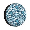 thumbnail image 1 of Lsque Housses de Pneu Motif Vagues Océan - Protecteur de Roue de Pneu Robuste pour Camion, SUV, Remorque, Véhicule Récréatif, RV-15 Pouces, 1 of 6