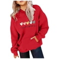 thumbnail image 2 of PMVFHDE Chandails en Molleton à Col Rond Fille Graphique Enfants Filles Chemise de Sport Garçon Fille Décontractée à Capuche Chandail avec Poche Adapté pour Ados Filles Garçons Rouge, 9-10 Ans, 2 of 3