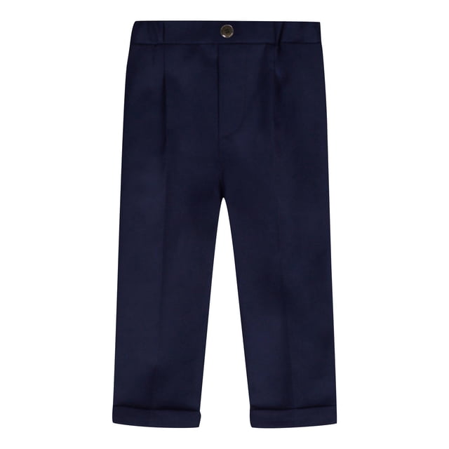 Timegard Toddler Baby Clothes Boy Formal Pants Button Comfy Casual Children Suit Pants Solid Color