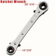 thumbnail image 1 of 5 Packs Reversible Ratchet Wrench Tool for AC Refrigeration Service, 4-in-1 Multi-Size Spanner with Chrome Finish, HVAC and Compressor Maintenance, Grip Hand Tool for Automotive Repair and DIY, 1 of 8