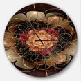 thumbnail image 1 of Designart « Motif de Fleurs Fractales Rouge Or Foncé » Horloge Murale Moderne, 1 of 6