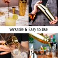 thumbnail image 3 of 18 Piece Bar Cocktail Shaker Set with Stylish Bamboo Stand (Gold), 3 of 7