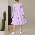 thumbnail image 5 of JDQJBZ Kids Long Sleeve Dress Heart Print Tiered Ruffle Casual Summer Outfit, 5 of 5