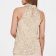 thumbnail image 4 of SROBPTY Chemises d'Été pour Femmes, Chemise à Sequins avec Fermeture Éclair Sans Manches Col Rond Beige, L, 4 of 5