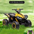thumbnail image 2 of 12V Kids Ride-On ATV, Electric 4-Wheeler Toy Car – Remote Control, LED Lights, Music, Horn, USB, Treaded Tires, Adjustable High/Low Speeds – Battery Powered for Boys & Girls, Yellow, 2 of 7