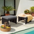 thumbnail image 3 of Gymax Ensemble de 2 Poufs Repose-Pieds en Rotin Mobilier de Patio avec Coussin Gris, 3 of 10