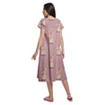 thumbnail image 2 of Moomaya Robe de Nuit à Manches Courtes Imprimée pour Femme, Col en V, en Coton, 2 of 5