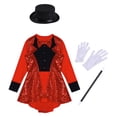 thumbnail image 3 of JanJean Girls Magician Costume Outfits Halloween Magic Performance Cosplay Dress Up Red 6, 3 of 5