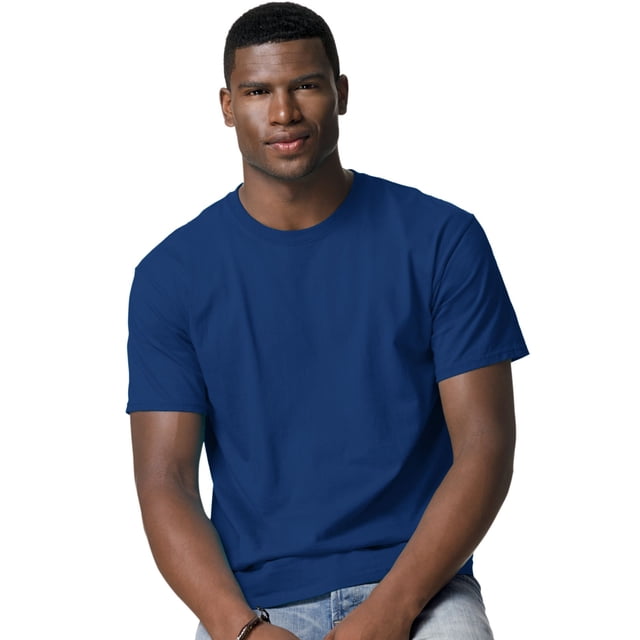 Hanes TAGLESS Men`s T-Shirt - Best-Seller, S, Deep Royal