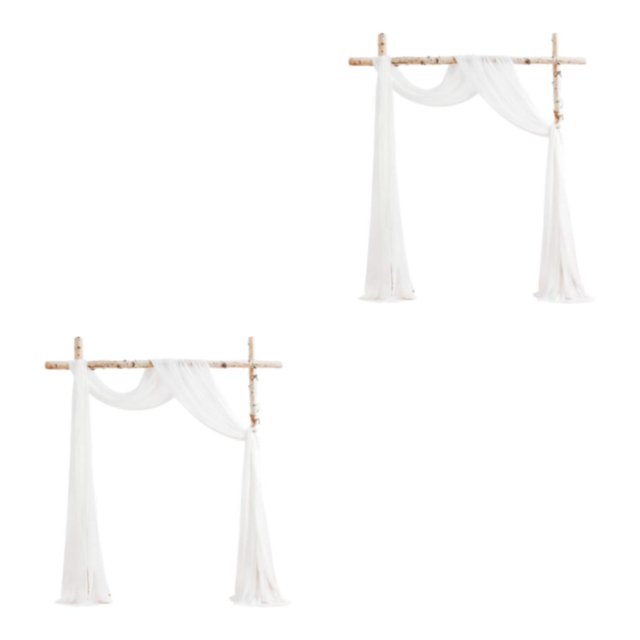 Baohd Wedding Arch Draping Fabric Wedding Decor With Easy Care Wedding Arch Drapes Polyester Wedding Valance Durable And Soft white 2Set