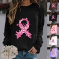 thumbnail image 1 of QATAINLAV Chandail de Sensibilisation au Cancer du Sein pour Femmes Ruban Rose Graphique Chandails de Base Col Rond Manches Longues Chandail à Enfiler Hauts Soldes pour Aujourd'hui sur Walmart Rose G, 1 of 5