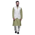 thumbnail image 1 of Atasi Traditional Printed Kurta Churidar Pajama Set With Nehru Jacket For Men, 1 of 5
