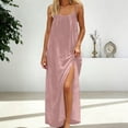 thumbnail image 3 of Daiosportswear Robe Longue de Détente pour Femmes à Bretelles Spaghetti, Dos Nu, Coupe Ample, Robe-Robe à Manches Courtes pour Femmes Rose m(m), 3 of 7