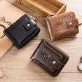 thumbnail image 3 of BULLCAPTAIN Leather Bifold Zipper Wallet for Men Travel Purse Pouch Gift, 3 of 7