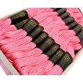 thumbnail image 3 of 25 Pcs Cotton Sewing Pink Thread Needlepoint Stitch Embroidery Cross Floss Skein, 3 of 5
