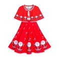thumbnail image 1 of Robe Fille Père Noël Cape Rouge Manteau Noël Nouvel An 7 Ans, 1 of 8