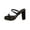 Black, variant on Heeled Sandals for Women Strappy Slide Chunky High Heel Open Square Toe Solid Color Summer Pumps White