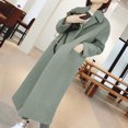 thumbnail image 1 of Women Winter Warm Trench Long Coat Outwear Lapel Wool Jacket Overcoat Plus, 1 of 6