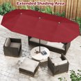 thumbnail image 4 of Gymax Parasol de Patio Double Face de 13 Pi, Grand Parasol d'Extérieur Format Jumeau, Rouge, 4 of 10