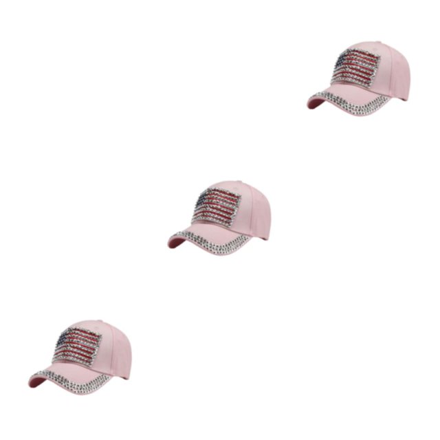 kurtrusly Sun Protection Cap With Adjustable Strap For Baseball Lovers Baseball Cap Polyester Hat Multi-colors Fashionable Pink 3Set
