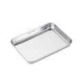 thumbnail image 1 of kurtrusly Stainless Steel Baking Tray Bakeware Pan Serving Plate Rectangle Cake Pastry Cookies Restaurant Metal Dinnerware 23*17cm, 1 of 9
