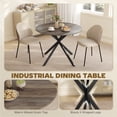 thumbnail image 4 of 40" Round Dining Table for 4 Kitchen Table with Steel Legs Distressed Brown, 4 of 10