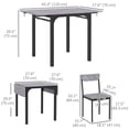 thumbnail image 3 of HOMCOM Ensemble de Table à Manger Pliable pour 2, Table à Abattants avec Chaises de Salle à Manger, 3 of 10