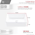 thumbnail image 4 of Stylish Vessel 18 ¾"Wx 14 ½"D White Porcelain Rectangular Bathroom Sink P-223W, 4 of 10