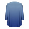 thumbnail image 3 of Pisexur Womens Plus Size Sweatshirt Gradients 3/4 Length Sleeve Tops Fall V-Neck Blouses Spring Ruffle Sleeve Tunic T-Shirts Dressy Casual, 3 of 4