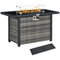 thumbnail image 1 of Outsunny 50,000 BTU Propane Fire Pit Table with Glass Wind Guard Gray, 1 of 10